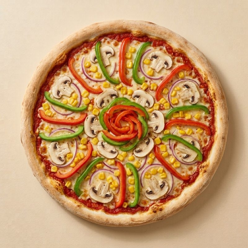 Green Machine, Pizza Vegetaria: Paprika, Champignons, Zwiebeln, Mais, Benno’s Pizza Seevetal