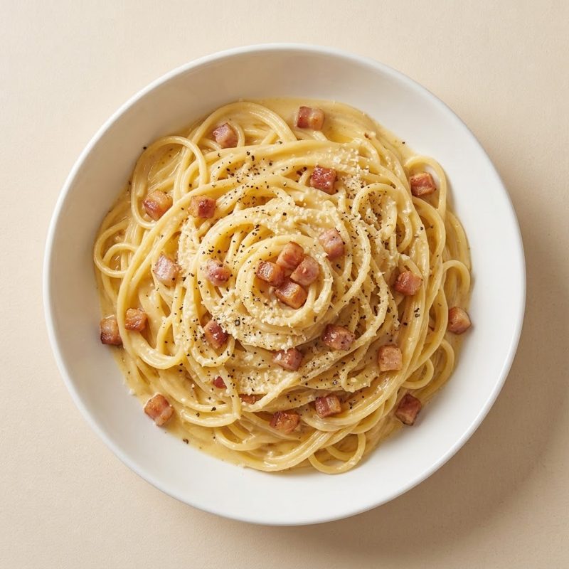Spaghetti Carbonara, Spaghetti mit Carbonara-Soße, Hofmanns, Benno’s Pizza Seevetal